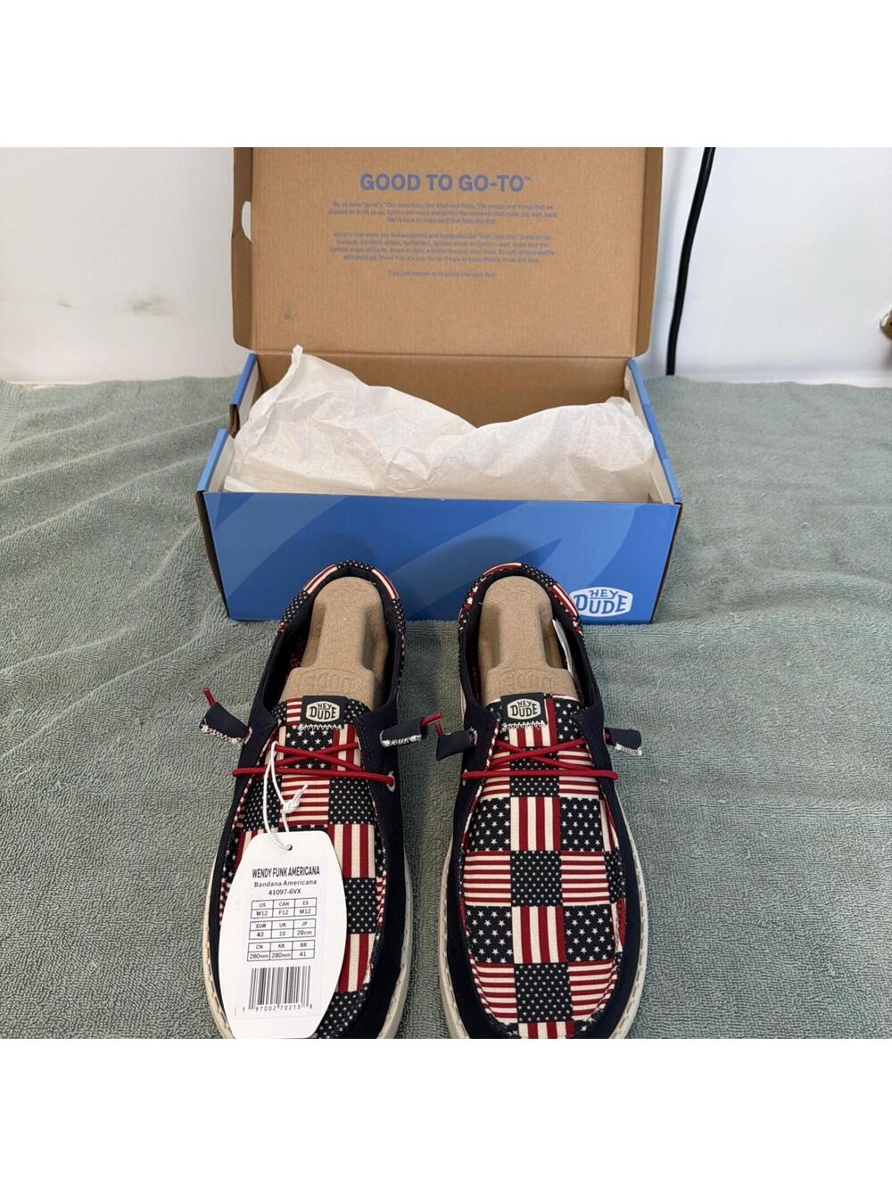 Hey Dude Wendy Funk Americana Shoes US Size W 12